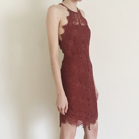 Free People She’s Got It Slip Lace Bodycon Rust - Picture 1 of 7